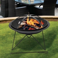 Vatra de foc rotunda Messina, 51 x 40 cm, otel, negru, 7846